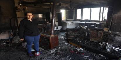 Yangında 4 çocuğuyla birlikte felaketi yaşayan annenin tek başına verdiği emek küle döndü