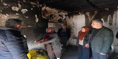 Niğde'de yangın çıkan evde inceleme yapıldı