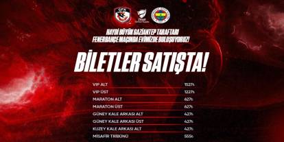 Gaziantep’te Dev Randevu! Gaziantep FK - Fenerbahçe Maçı Biletleri Satışta