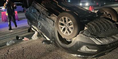 Elazığ'da yürekleri ağza getiren kaza: Otomobil ters döndü 7 yaralı