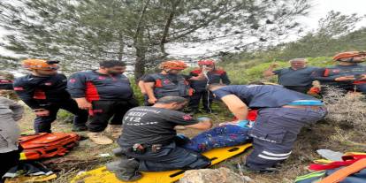 Kekik toplarken uçurumdan yuvarlanan yaşlı kadın 4 saatlik çalışmayla kurtarıldı