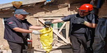 Kırıkkale'de kümese giren yılanı itfaiye çıkardı
