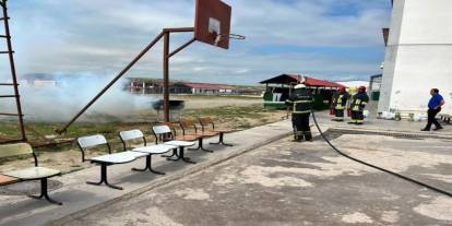Bayburt Açık Ceza İnfaz Kurumunda yangın tatbikatı yapıldı