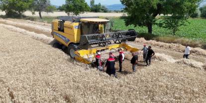 Erzincan'da buğday hasadı sürüyor, biçerdöverler denetlendi