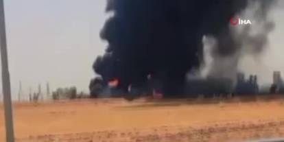 Irak Erbil'de akaryakıt depolarında büyük yangın