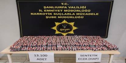 Şanlıurfa’da 13 bin uyuşturucu hap ele geçirildi