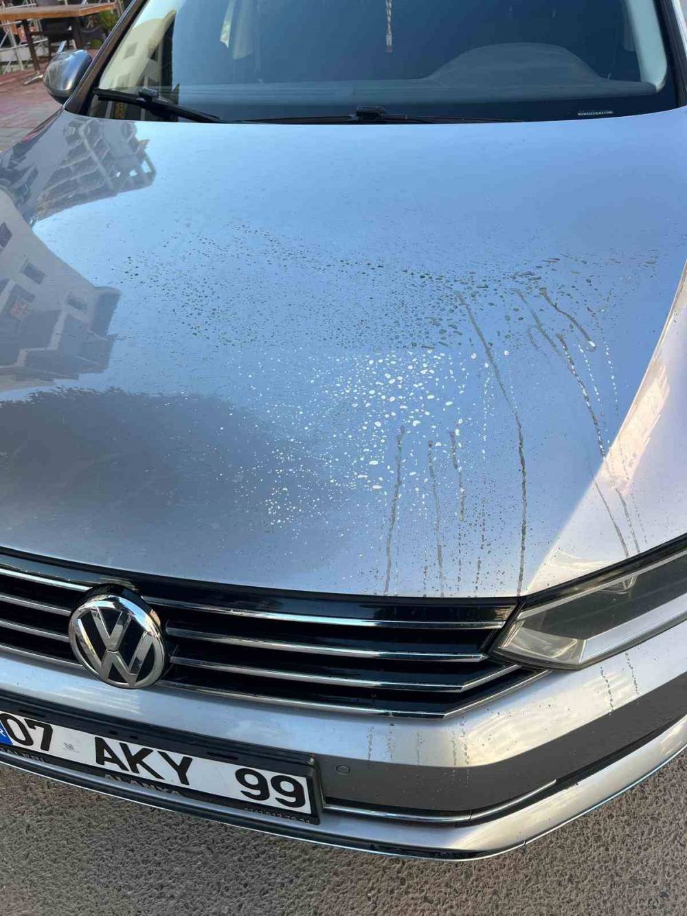 Otomobile asit döktü, hiç olmamış gibi yoluna devam etti